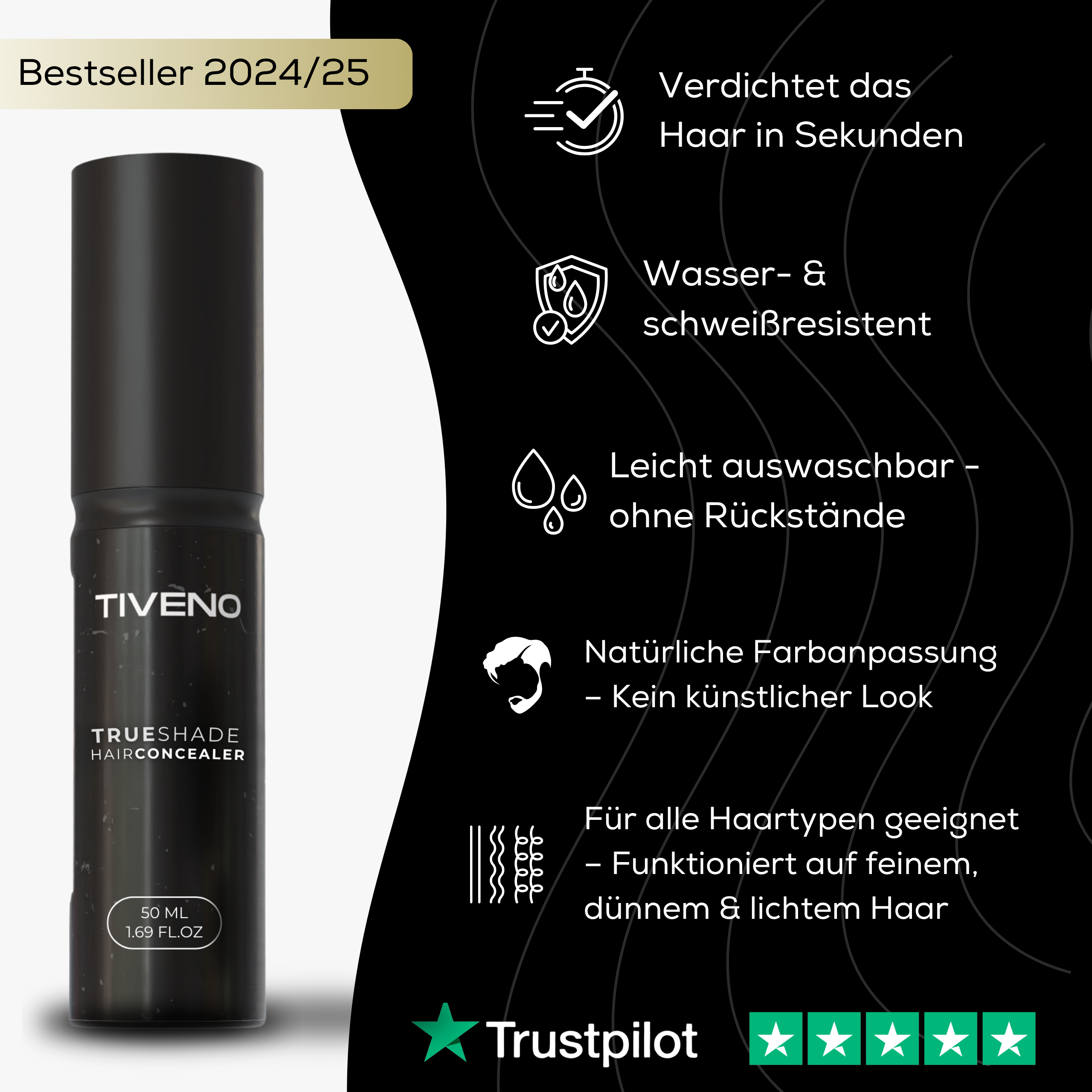 TrueShade™ - Färbt Kopfhaut unauffällig für dichtes & selbstbewusstes Haar bis zu 7 Tage
