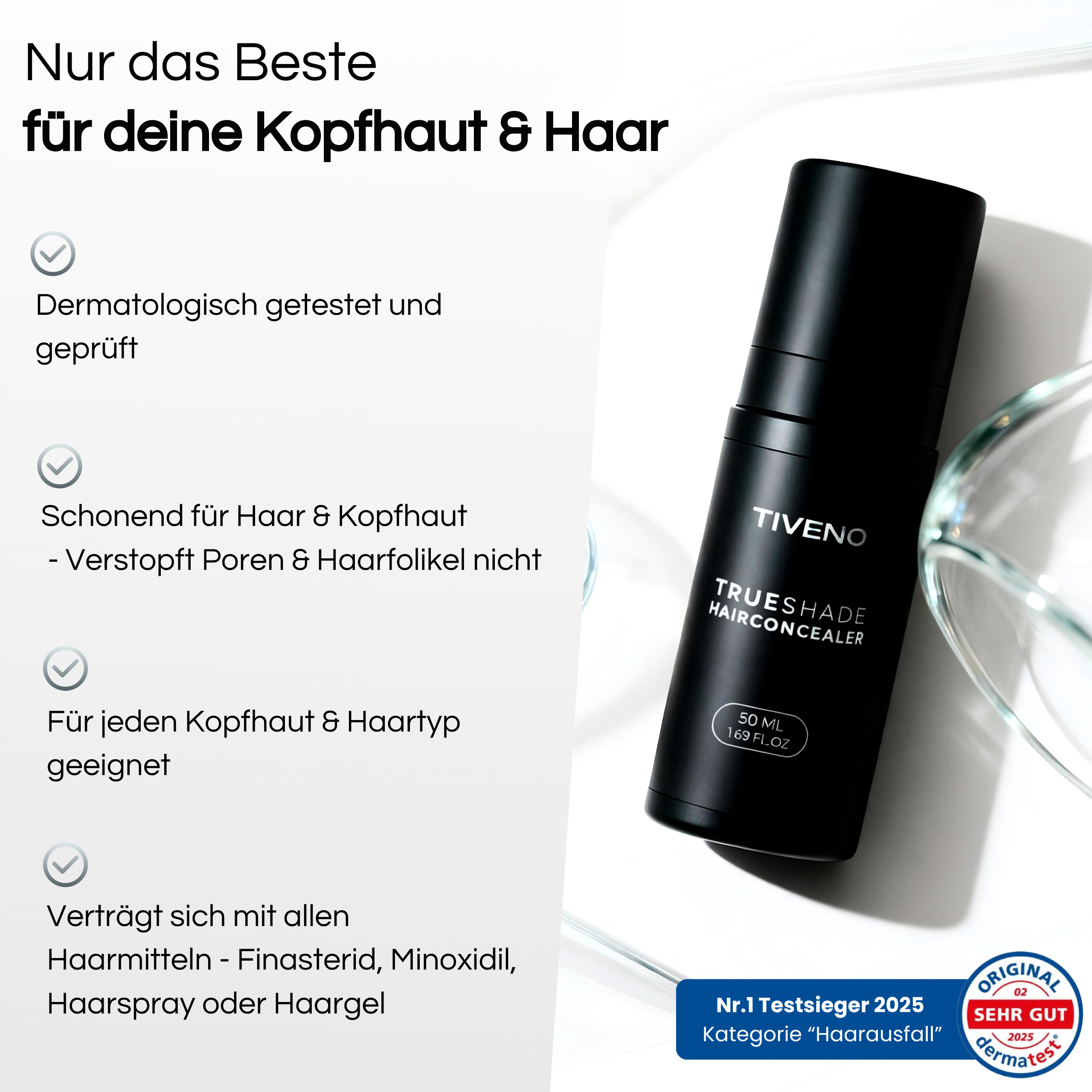 TrueShade™ - Kaschiert Haarausfall für 7 Tage am Stück. Natürlich & unsichtbar.
