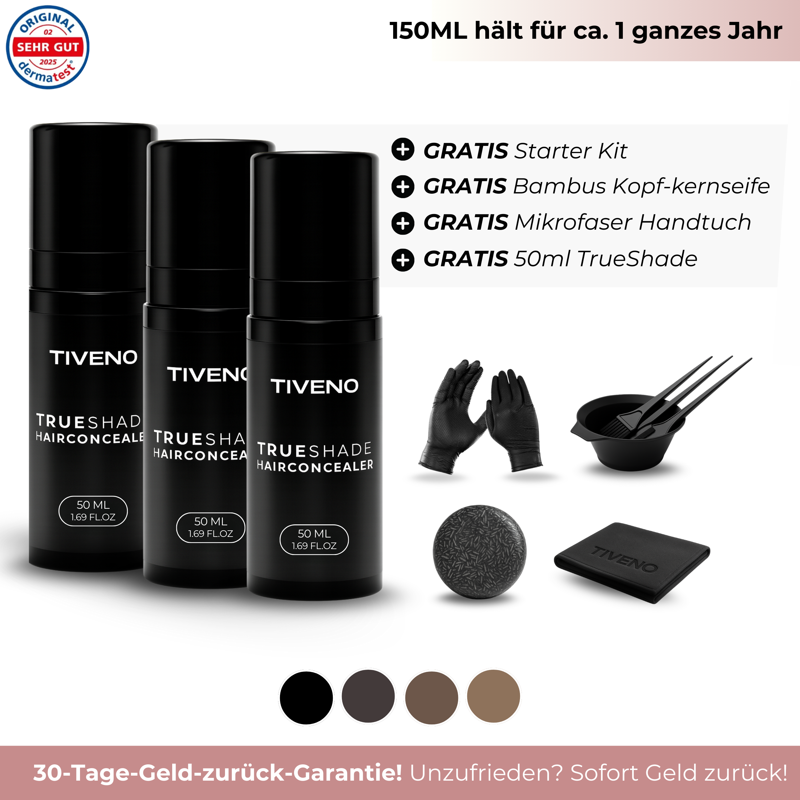 TrueShade™ – Kaschiert lichte Stellen sofort - für 7 Tage natürlich volleres Haar