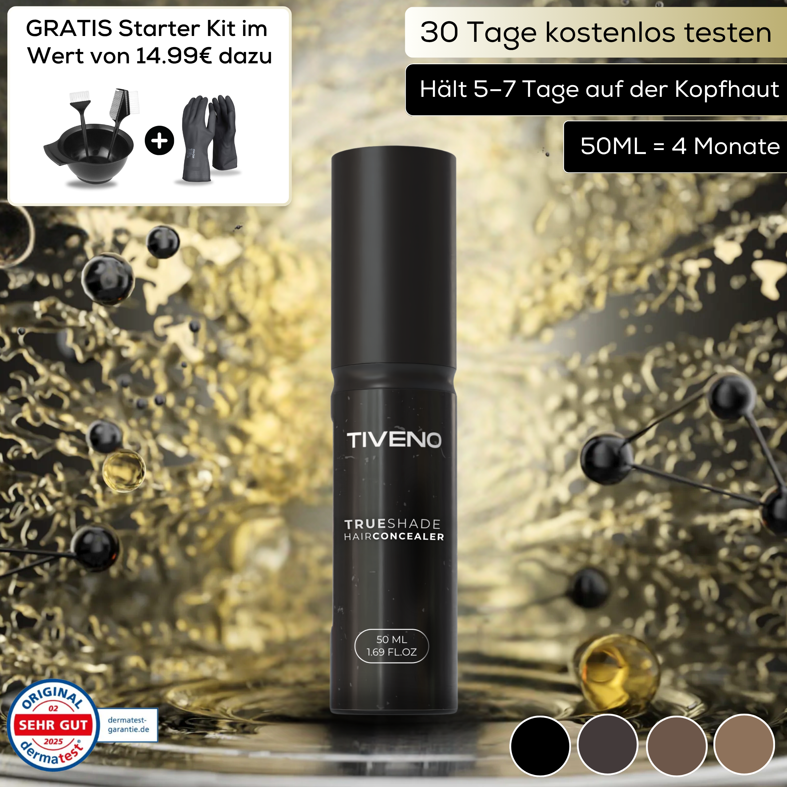 TrueShade™ - Färbt Kopfhaut unauffällig für dichtes & selbstbewusstes Haar bis zu 7 Tage